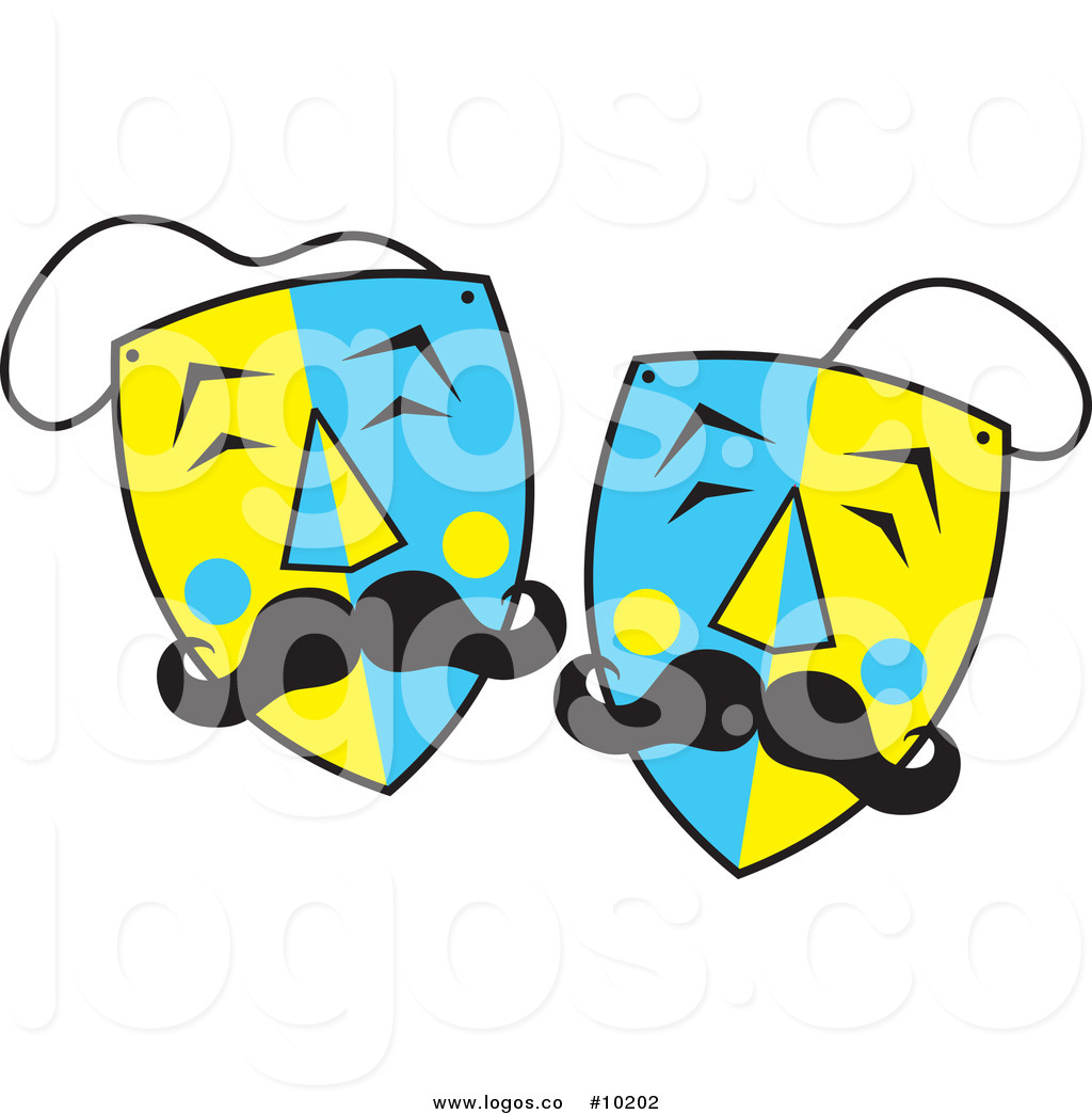 1024x1044 Royalty Free Clip Art Vector Blue And Yellow Mustached Theater