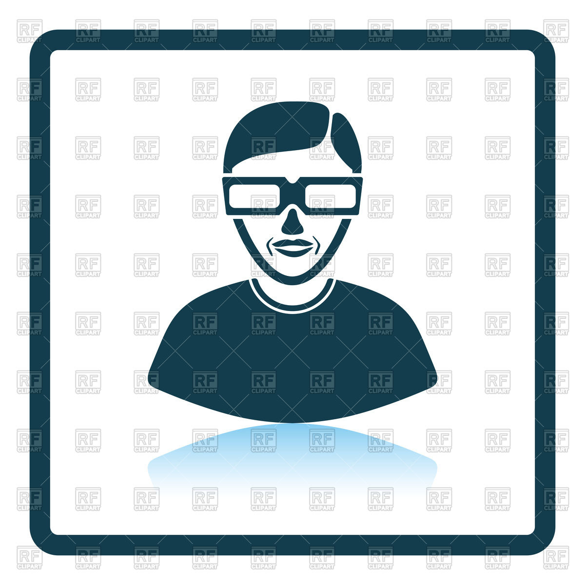 1200x1200 Clipart For Art Icon Of Man With 3d Glasses Royalty Free Vector