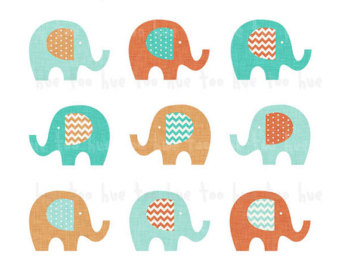 340x270 Coral Yellow Elephant Clipart