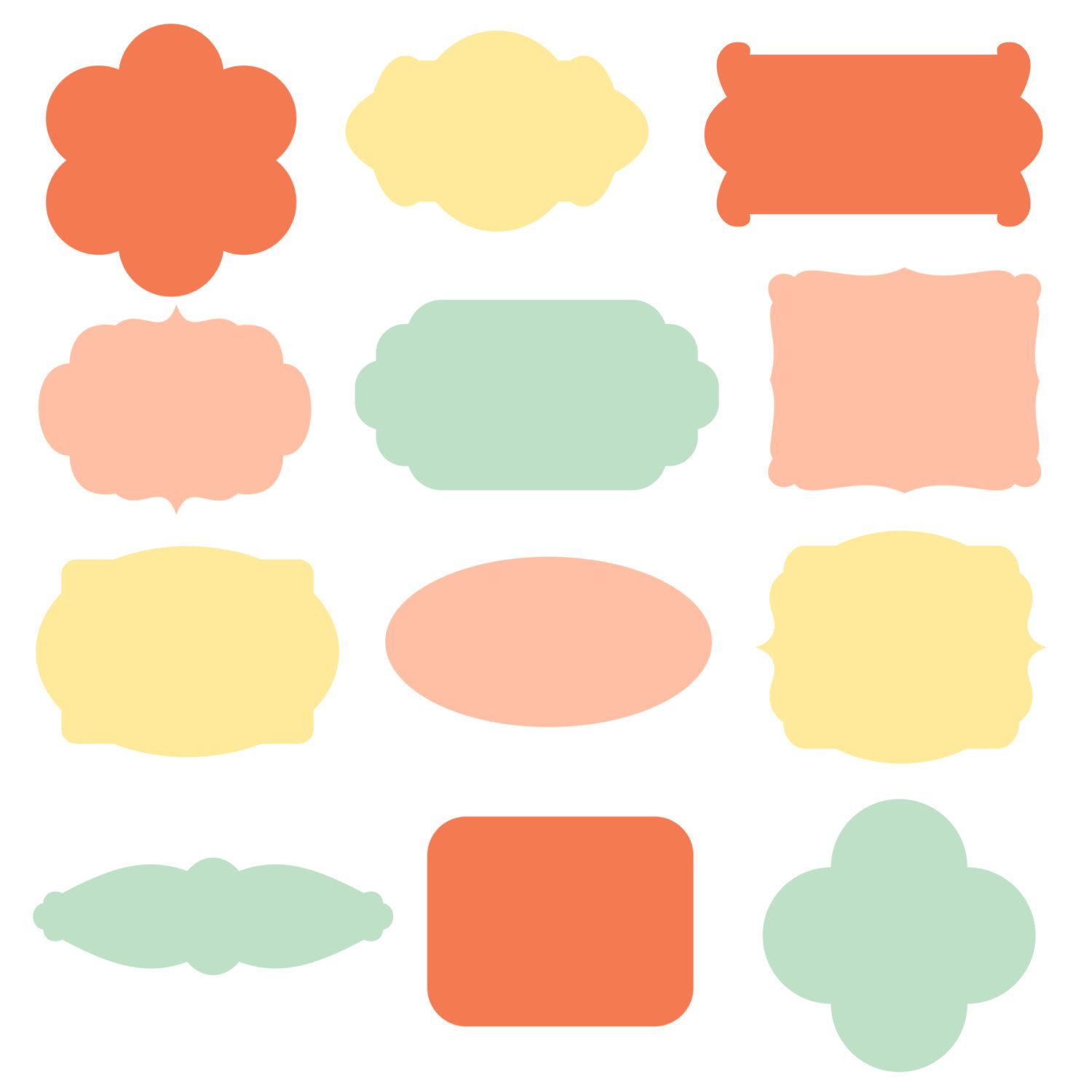 1500x1500 Digital Labels Clipart Clip Art Sprinkles Yellow, Mint, Coral Png