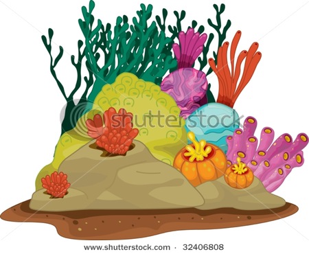 450x370 Vector Clip Art Drawing Of A Coral Reef