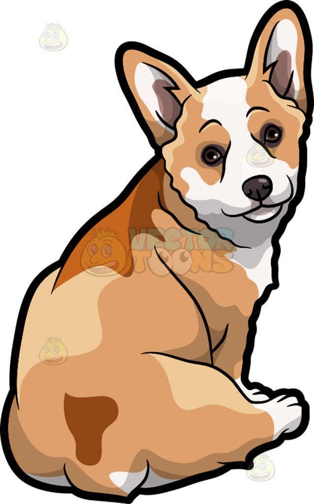 638x1024 A Lovely Corgi Pet Dog Cartoon Clipart Vector Toons