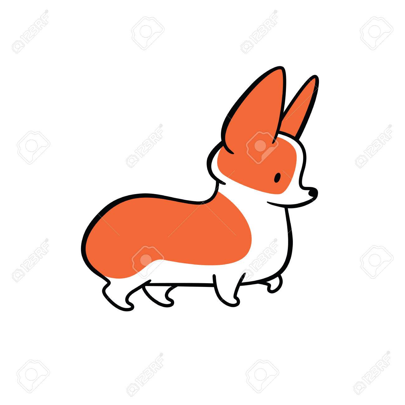 1300x1300 Drawn Corgi Clipart