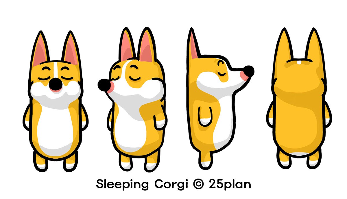 1200x691 Sleeping Corgi By Kim Sung Jae