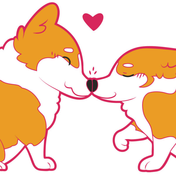 600x600 Corgi Kiss Unisex Short Sleeve T Shirt Pawprint Fashion