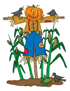 236x305 Row Of Corn And Scarecrow Clipart Snarling Scary Scarecrow
