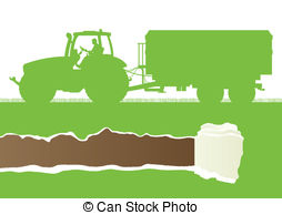 254x194 Agriculture Tractor With Corn Trailer In Cultivated Country