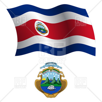 400x400 Costa Rica Flag And Coat Of Arms Royalty Free Vector Clip Art