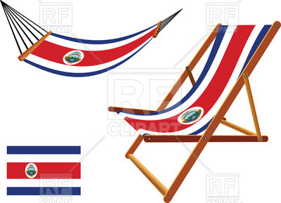 400x289 Costa Rica Flag Hammock And Deck Chair Royalty Free Vector Clip