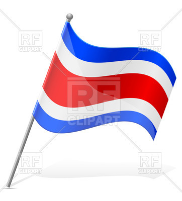 362x400 Costa Rica Wavy Flag Royalty Free Vector Clip Art Image