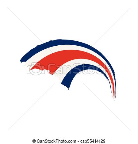450x470 Costa Rica Flag, Vector Illustration On A White Background Vector
