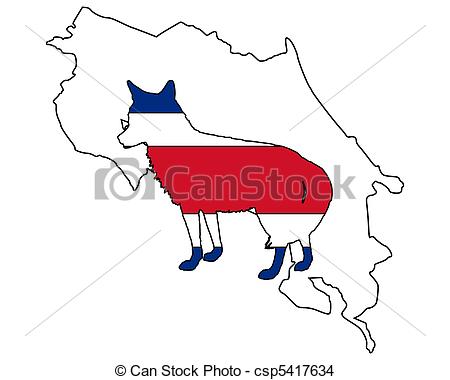 450x380 Coyote Costa Rica Drawing