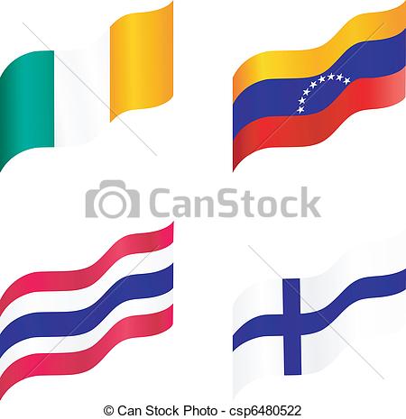450x465 National Flags Of Ireland, Venezuela, Grenada, Costa Rica Vector