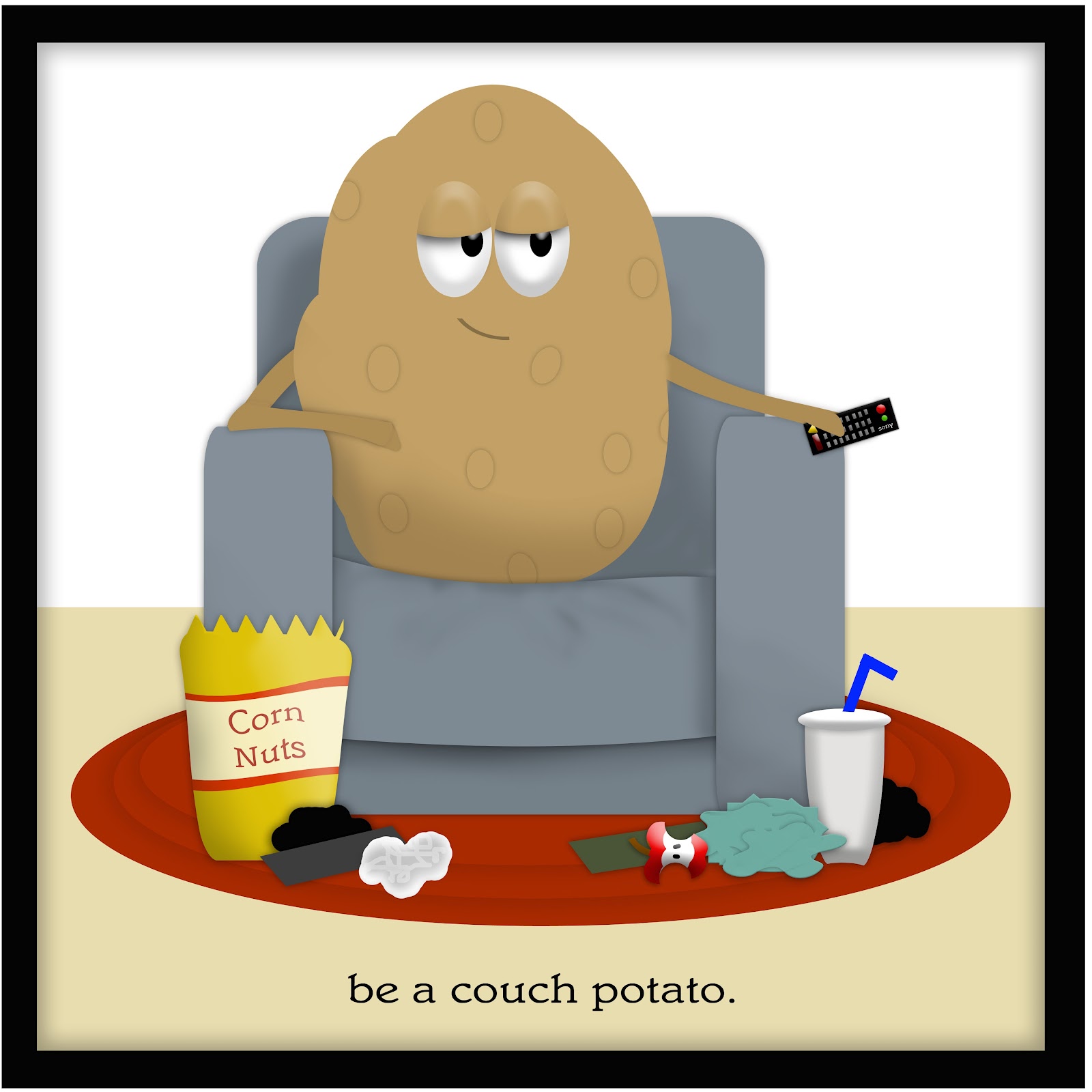 1600x1600 Couch Potato Clipart