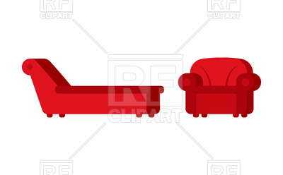 400x248 Red Couch And Chair Of Psychologist Royalty Free Vector Clip Art