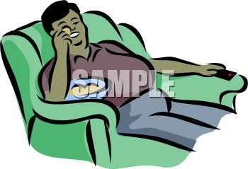 350x239 Royalty Free Clipart Image Fat Guy Sitting On A Couch Eating