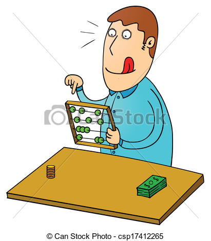 411x470 Counting Profit With Abacus Clip Art Vector