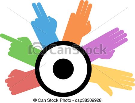450x346 Creative Design Of Colorful Counting Hands Icon Vector