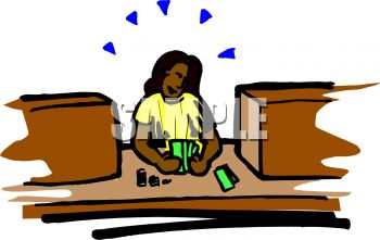 350x221 African American Bank Teller Counting Money