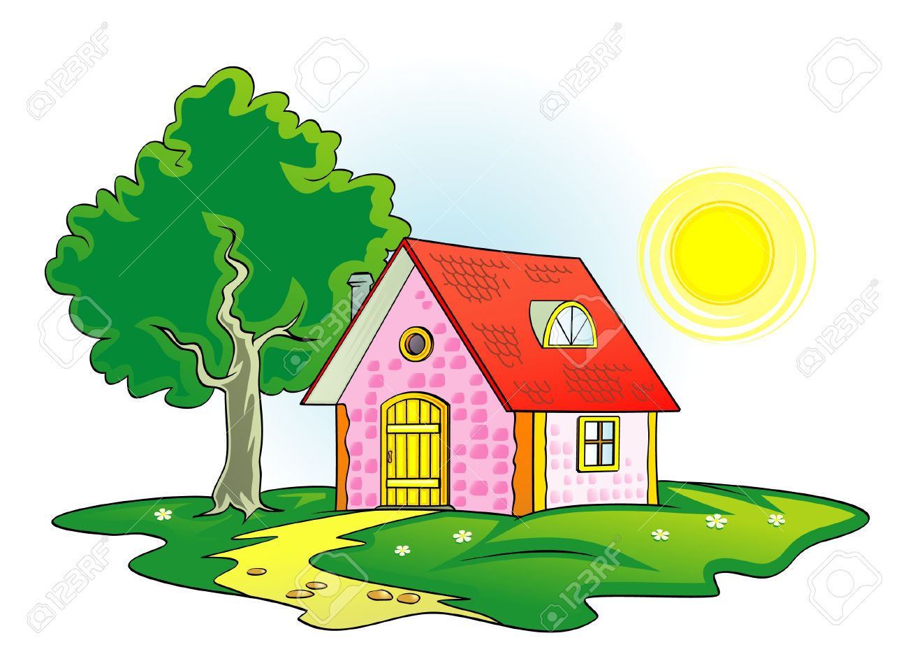 1300x946 Clip Art Country House Clip Art