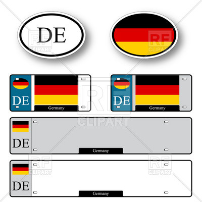 400x400 Template Of Car Plate Number With Flag Of Germany And Oval Country