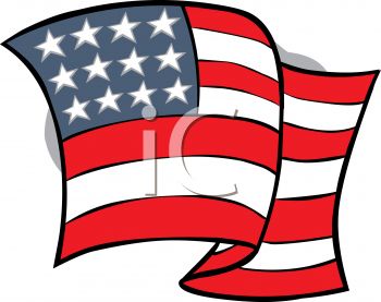 350x277 4th Of July Cartoon Of Wavy American Flag