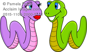 300x179 Clip Art Image Of A Cartoon Of A Worm Couple In Love