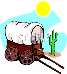 271x300 Covered Wagon By A Cactus