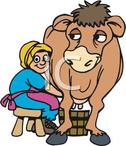 259x300 Clip Art Of Milking A Cow Woman Royalty Free Clipart Picture