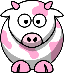 264x299 Light Pink Cow Clip Art