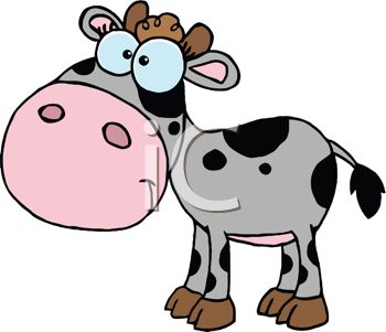 350x301 Picture Of A Baby Cow With Black Spots In A Vector Clip Art
