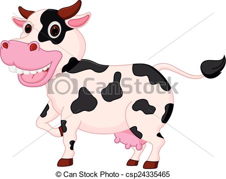 450x357 Vector Illustration Of Cute Cow Cartoon Clip Art Vector