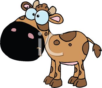 350x301 Picture Of A Brown Cow With Dark Brown Spots In A Vector Clip Art