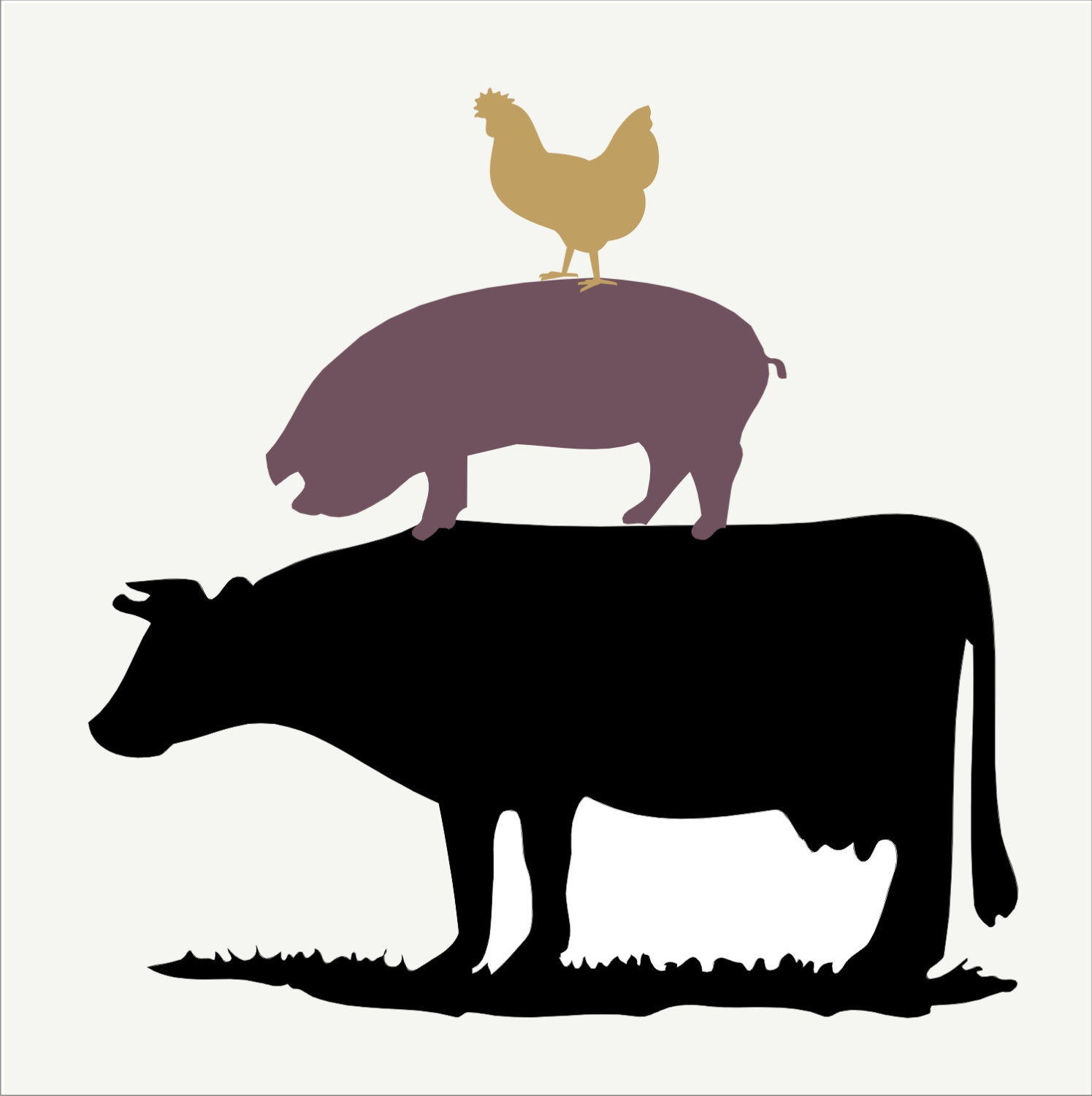 1495x1500 Collection Of Pig And Cow Clipart High Quality, Free