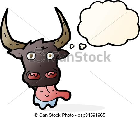 450x379 Cartoon Cow Face With Thought Bubble Clip Art Vector