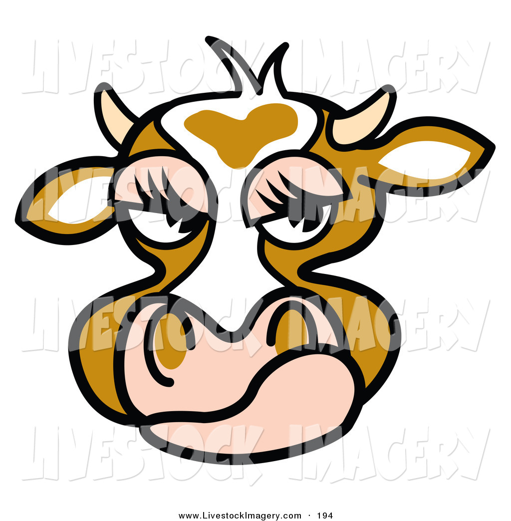 1024x1044 Clip Art Of A Mad Brown Cow Face On White By Andy Nortnik