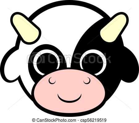 450x400 Creative Design Of Baby Cow Face Vector Clip Art