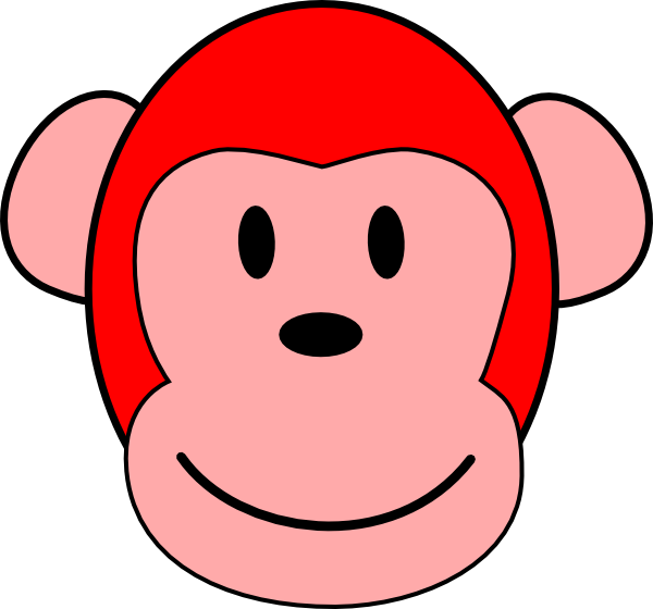600x560 Red Monkey Clip Art