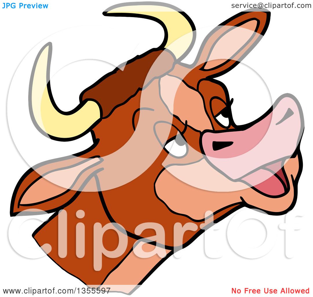 1080x1024 Clipart Of A Cartoon Mooing Cow Head