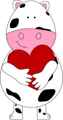 221x424 Cow Clipart Valentine