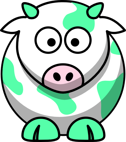 528x598 Mint Green Cow Clip Art