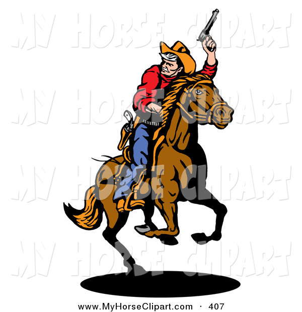 600x620 Cowboy On Horse Clip Art