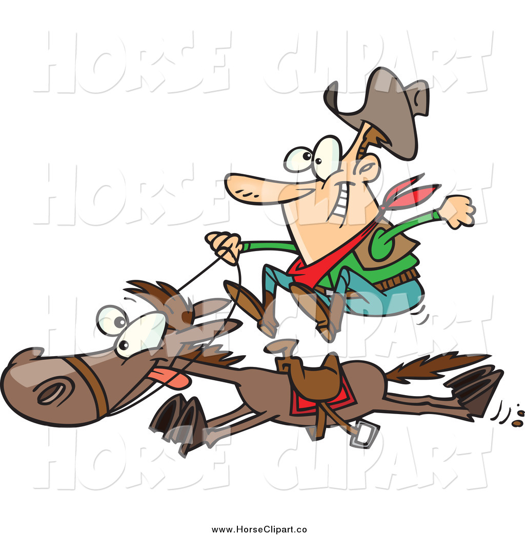 1024x1044 Clip Art Of A Cartoon White Male Cowboy On A Galloping Horse By