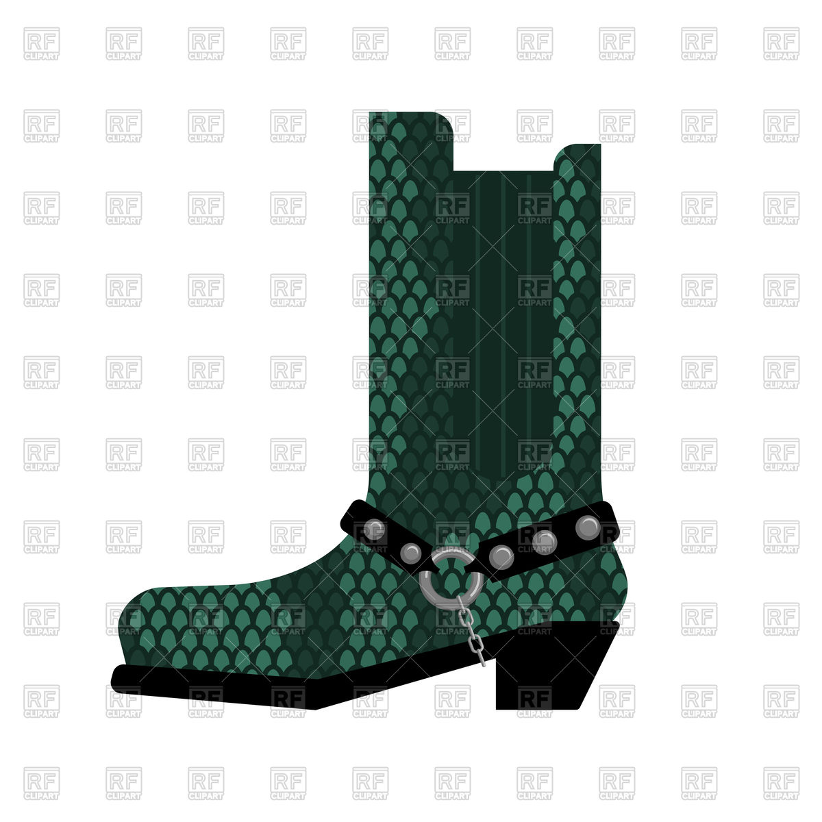 1200x1200 Cowboy Boots Made Python Leather Royalty Free Vector Clip Art