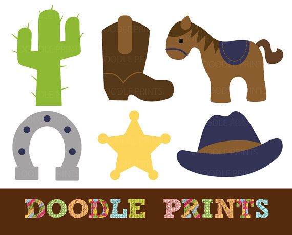 570x460 Cowboy Clipart, Digital Clip Art Printable, Cowboy Western Clipart