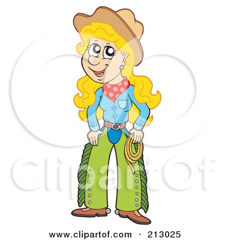 450x470 Royalty Free (Rf) Clipart Illustration Of A Western Cowgirl