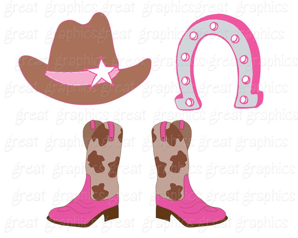 1000x800 Pink Cowboy Boots Clipart