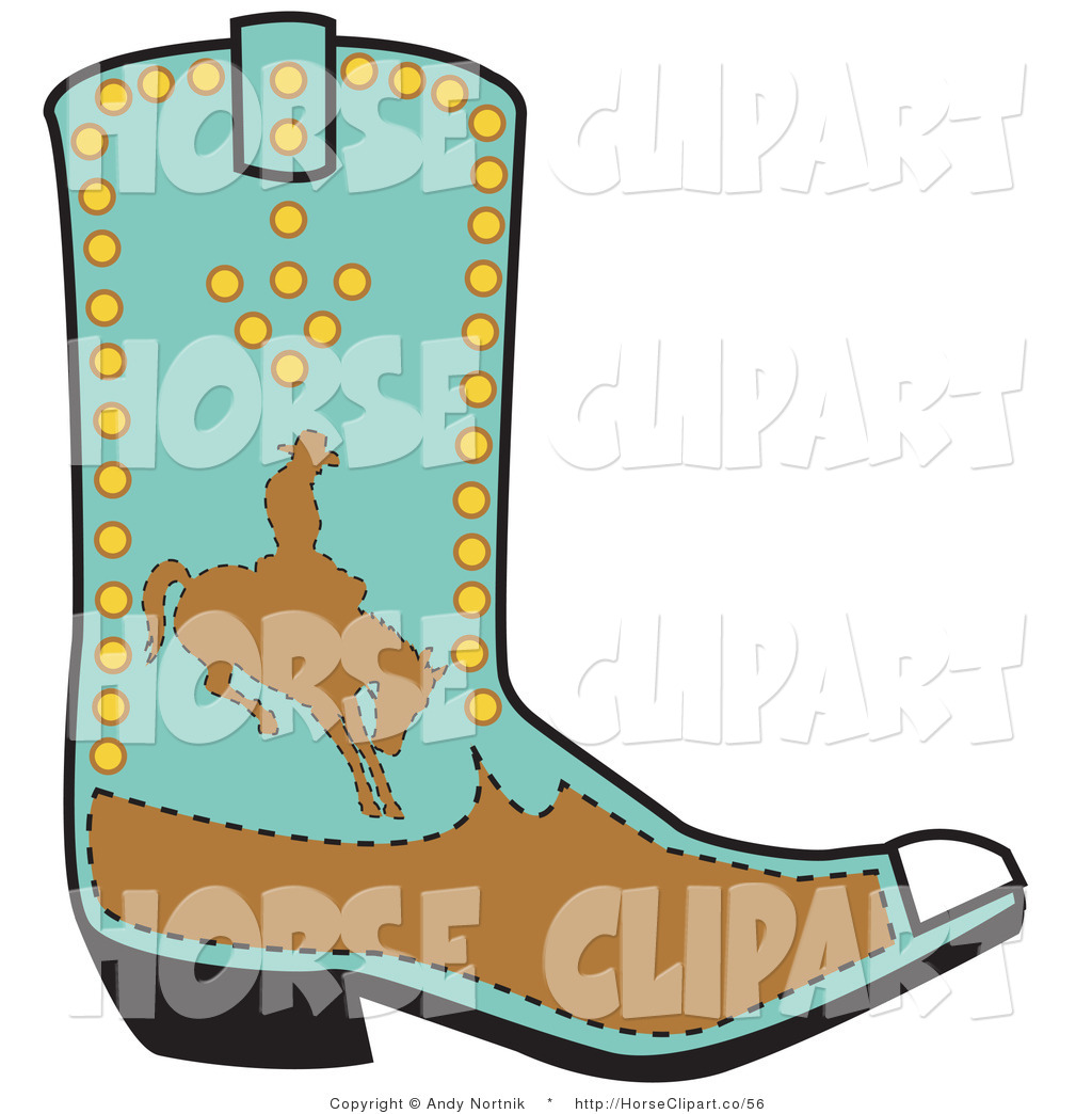 1024x1044 Clip Art Of A Turquoise Boot Of A Cowboy In Brown Silhouette