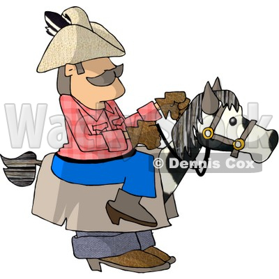 400x400 Cowboy Riding A Stick Horse Clipart Picture Djart