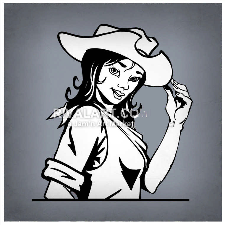 761x761 Cowgirl Tipping Her Hat